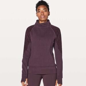 Lululemon Floral Flock Pullover Black Cherry Size 6